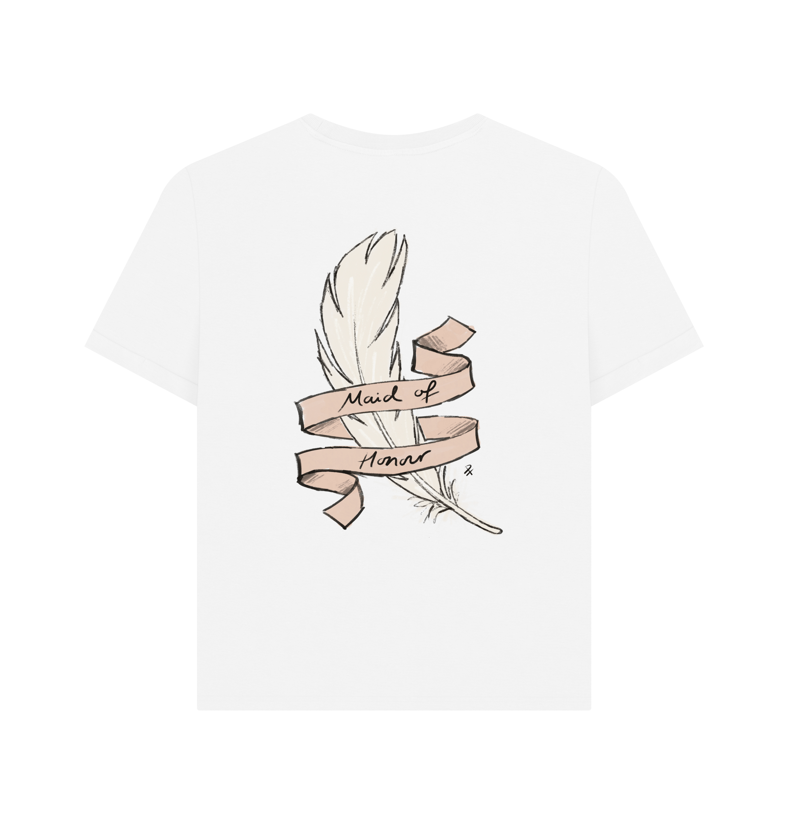 White Printed T-shirt Back