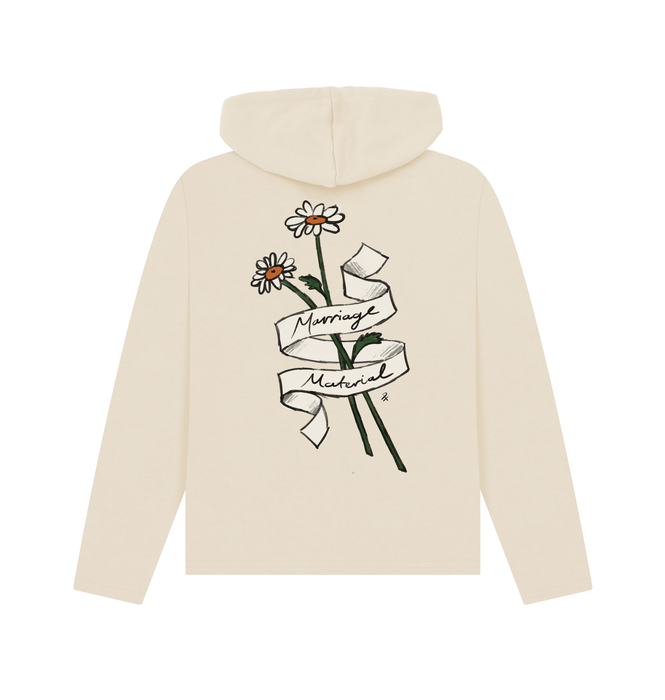 Oat Printed Hoody Back