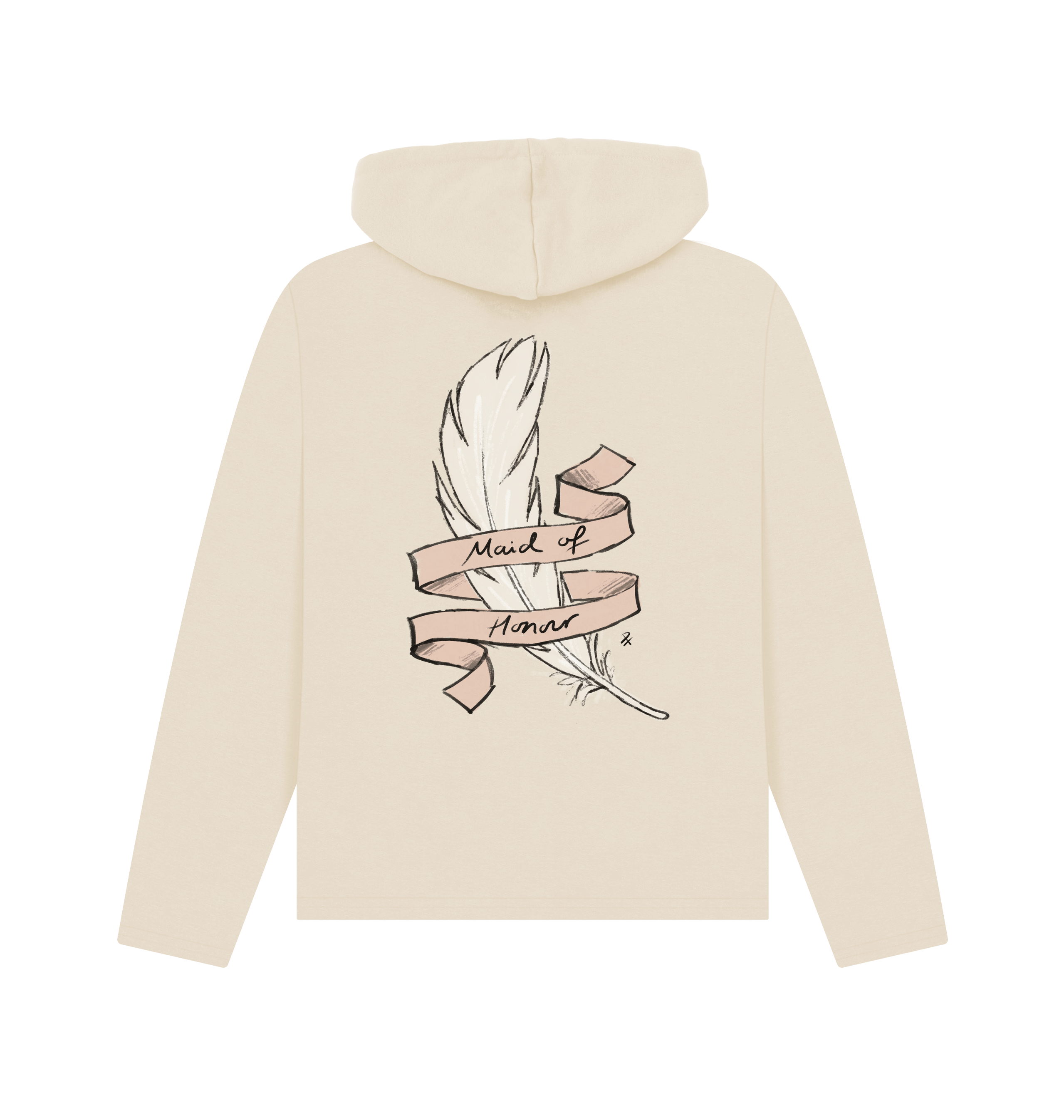 Oat Printed Hoody Back