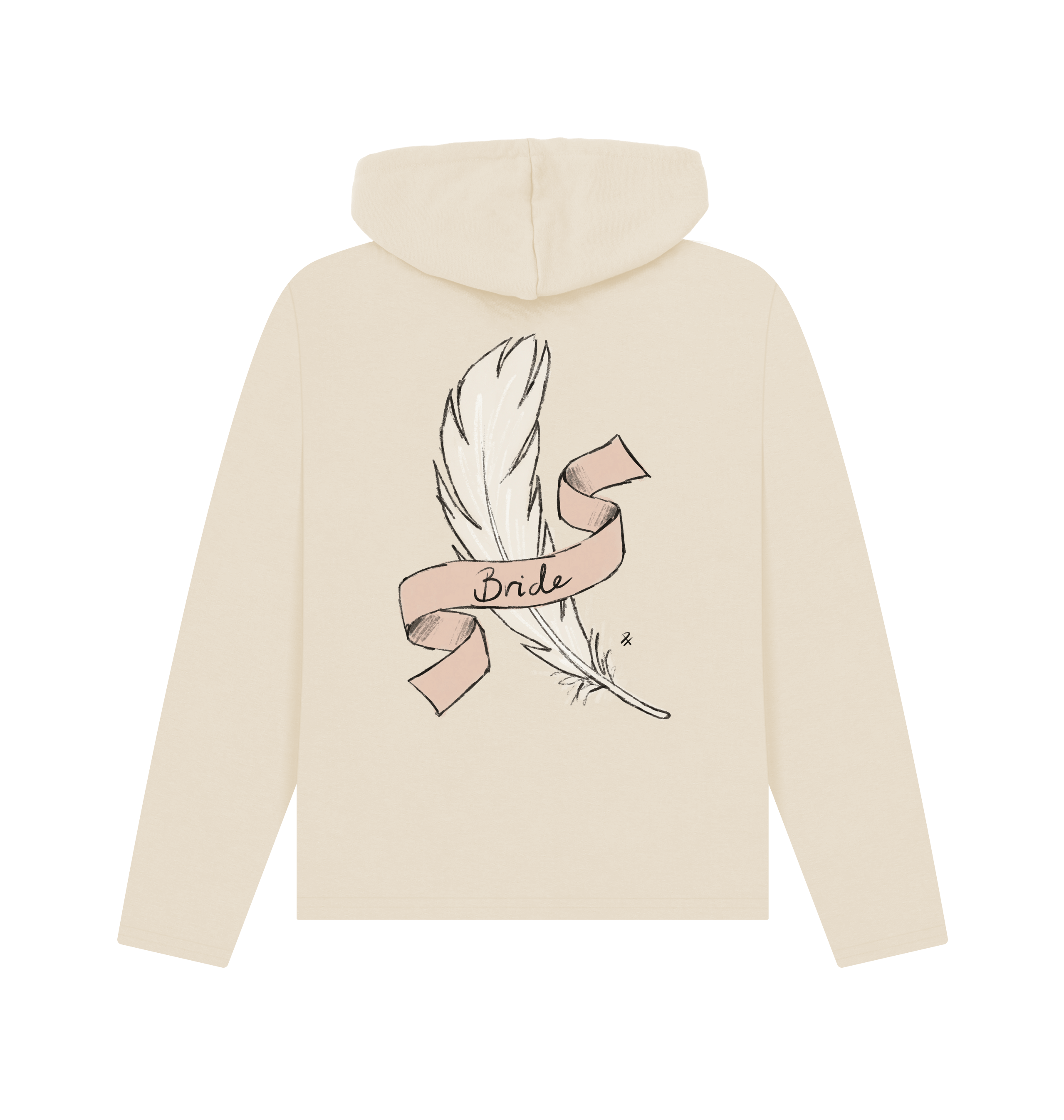 Oat Printed Hoody Back