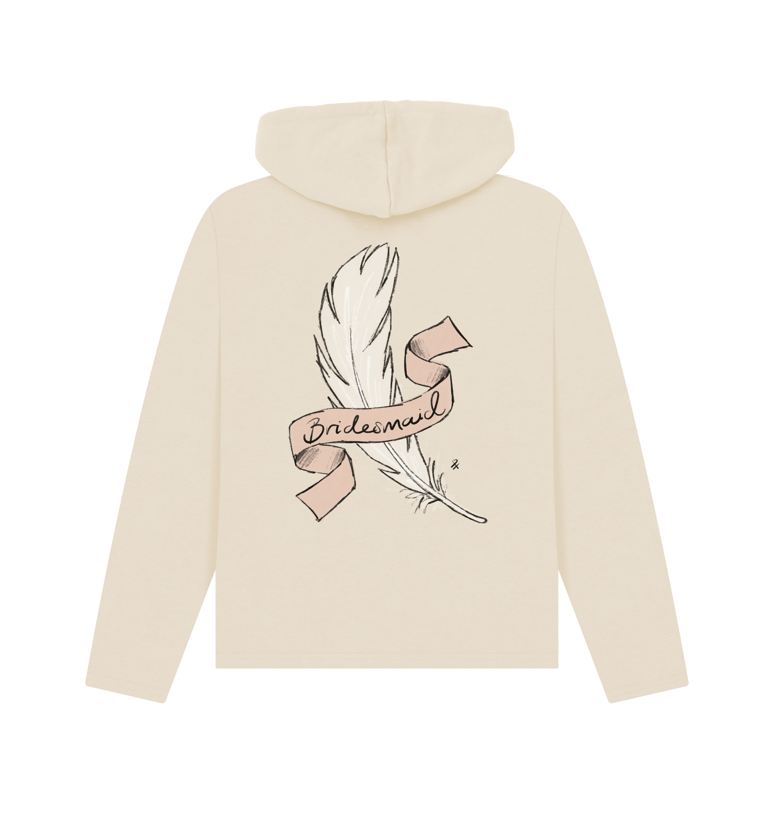 Oat Printed Hoody Back