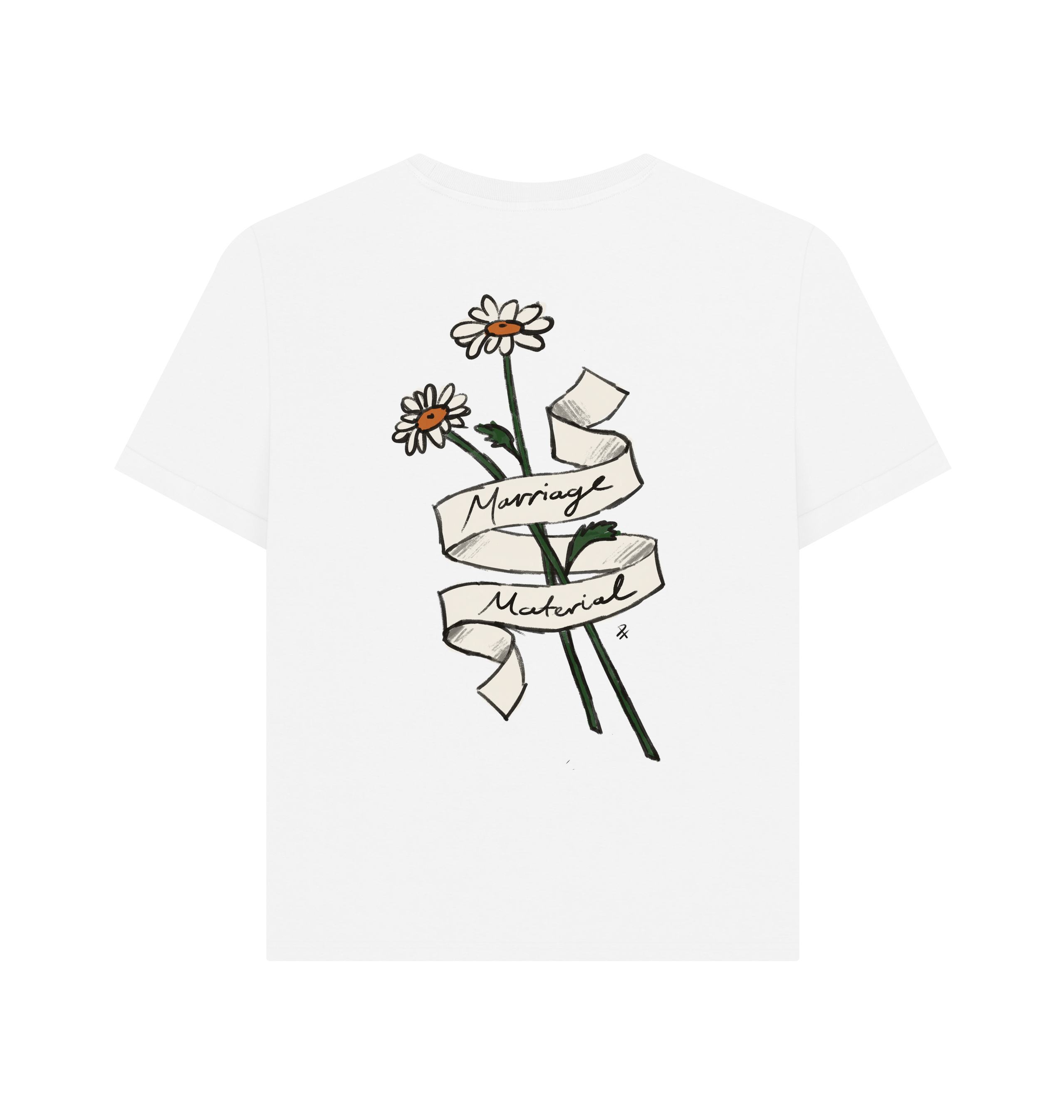 White Printed T-shirt Back