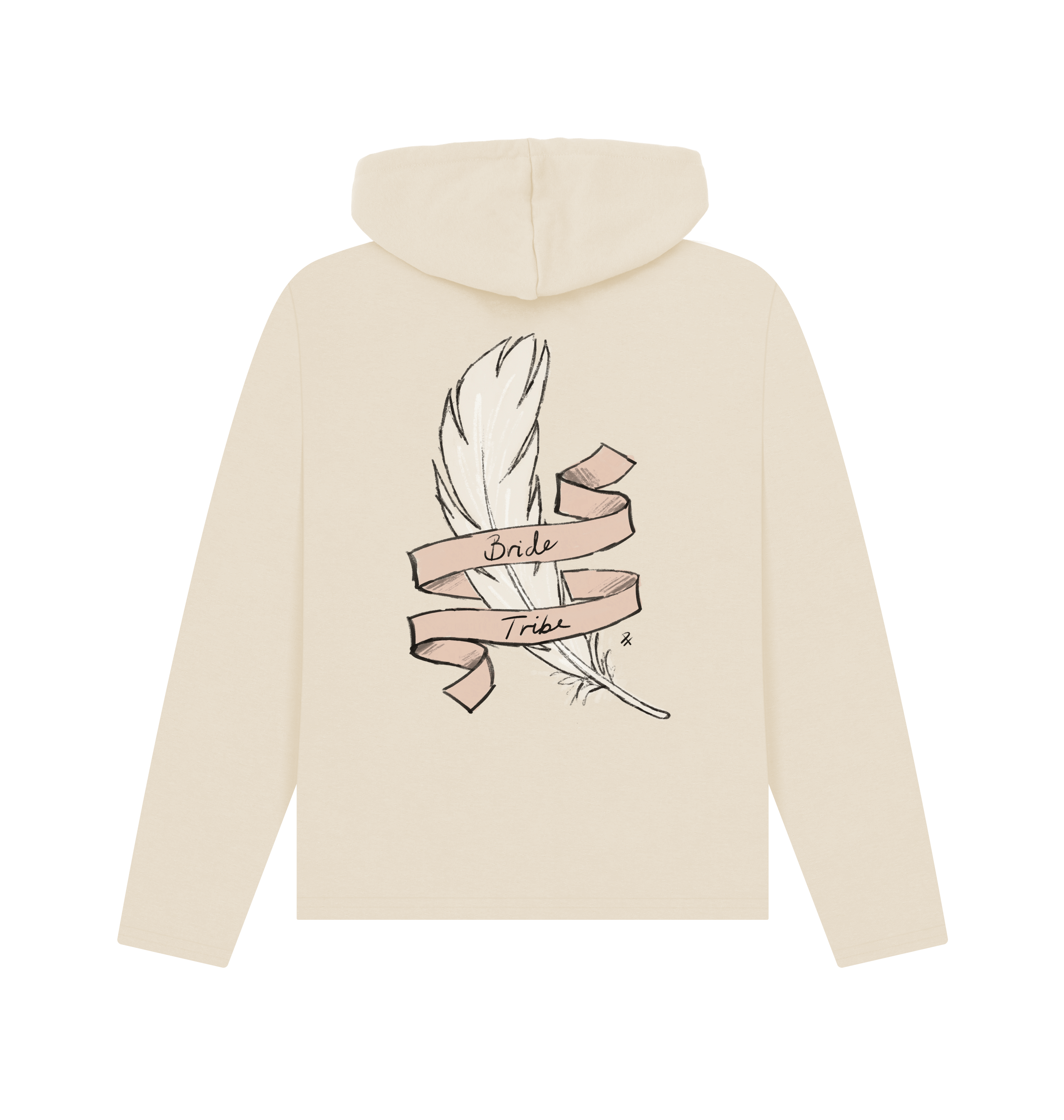 Oat Printed Hoody Back